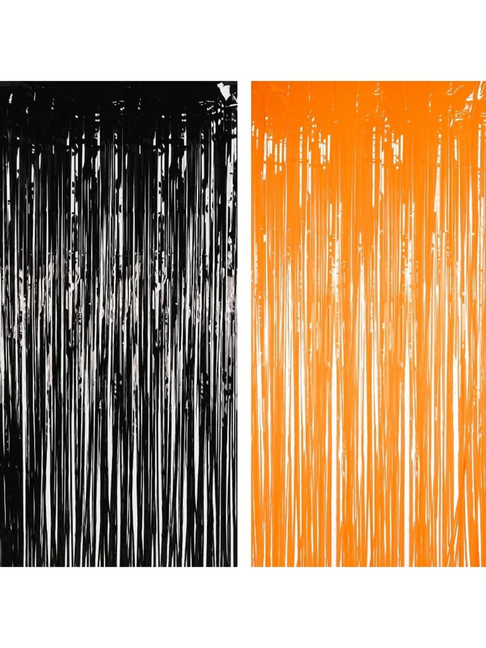 New 1 Black 1 Orange Streamers Party Backdrop Halloween Decorations